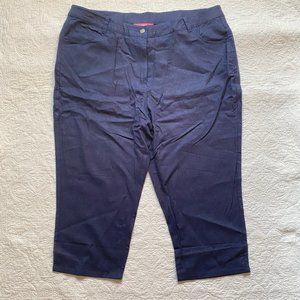Women's Navy linen/rayon capri pants